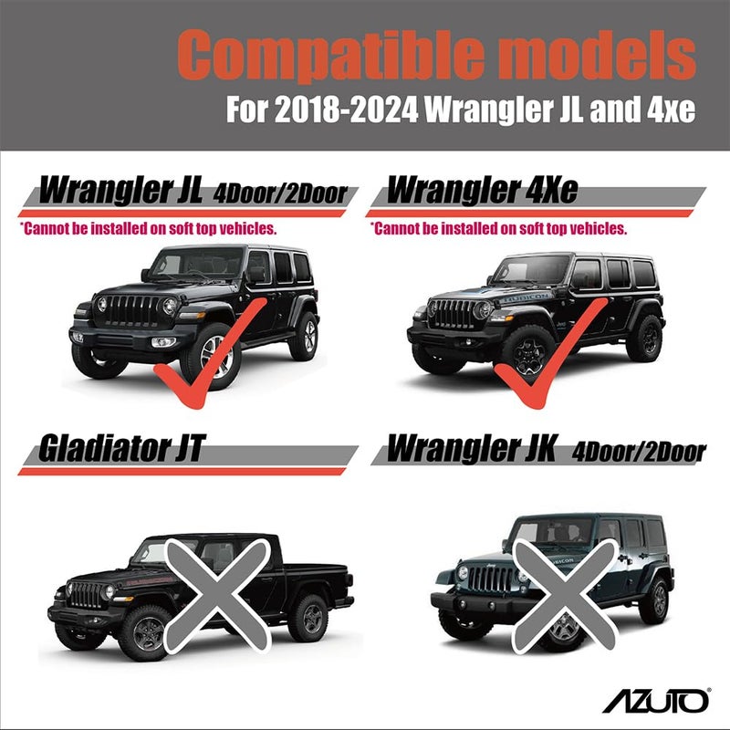 AZUTO Rear Defogger Cable Cover for Jeep Wrangler (JL) / Jeep Wrangler 4xe 2018-2024 Wrangler Interior Accessories - Image 2